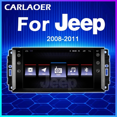 Автомобильный мультимедийный стерео-радиоприемник на Android для Jeep Cherokee Compass Commander Wrangler 300C Dodge Caliber Liberty 2009 2008 2010 2011 ► Фото 1/6