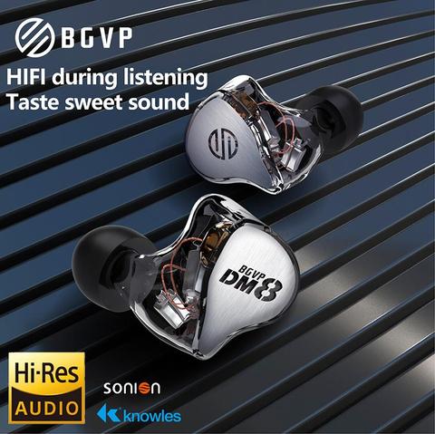 Наушники-вкладыши BGVP DM8 Knowles Sonion Balanced 8BA Hybrid In-ear HIFI Monitor с шумоподавлением и поддержкой музыки ► Фото 1/6