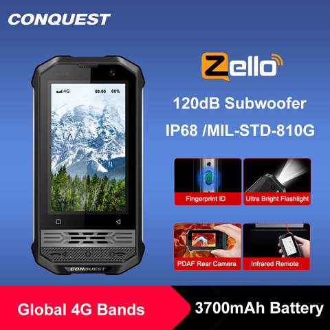 CONQUEST F2 класса люкс мини IP68 прочный смартфон 2022 мобильный телефон NFC отпечатков пальцев Face ID Android 8,1 4 аппарат не привязан к оператору сотовой с... ► Фото 1/6