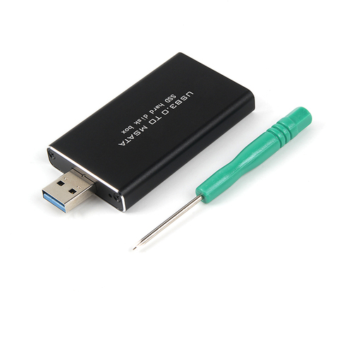 MSATA к USB 5 Гбит/с USB 3,0 к mSATA SSD корпус USB3.0 к mSATA чехол жесткий диск адаптер M2 SSD Внешний HDD Мобильный бокс ASM1153E ► Фото 1/6