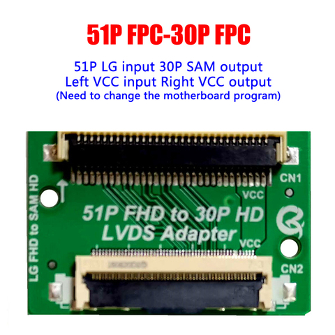 51 Pin FHD на 30 Pin HD адаптер LVDS доска FFC FPC LVDS Конвертер Коннектор для LG SAM transfer VCC левая и правая Замена ► Фото 1/6