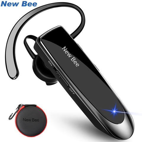 Новинка Bee Bluetooth гарнитура V5.0 наушник 24H время разговора Беспроводные свободные наушники с CVC6.0 шумоподавление микрофон для телефонов ► Фото 1/6