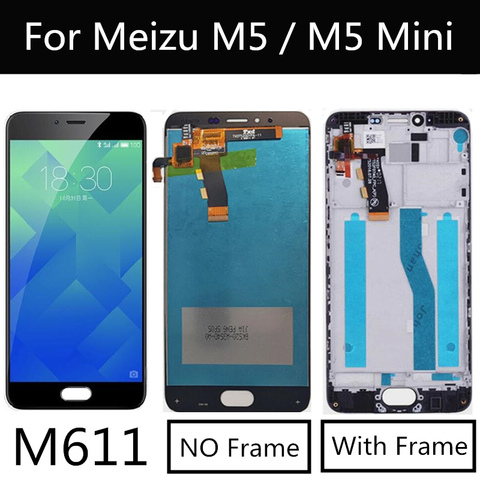 ЖК-дисплей 5,2 дюйма для MEIZU M5 M611H, сенсорный экран с рамкой и дигитайзером в сборе, замена для Meizu Meilan M5 Mini LCD ► Фото 1/6