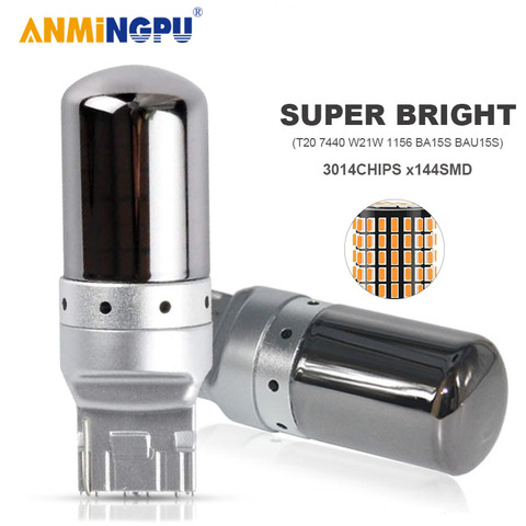 ANMINGPU сигнальная лампа T20 Led 7440 WY21W W21W 3014SMD P21W Led 1156 BA15S BAU15S PY21W светодиодные лампы сигнала поворота светильник s Запасной светильник ► Фото 1/6