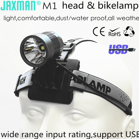 JAXMAN M1 налобный фонарь bikelamp USB блок питания маленький и легкий удобный для ночной работы Охота Бесплатная доставка ► Фото 1/4