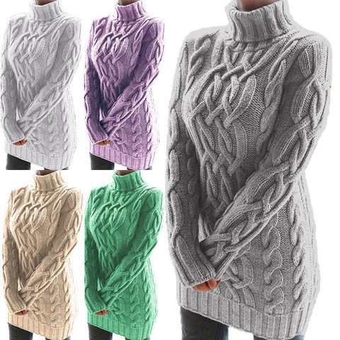 Свитера для женщин, пуловер 2022, водолазка, утолщенный ретро свитер с двумя лацканами, толстый вязаный свитер, зимняя одежда MMY120352 ► Фото 1/5