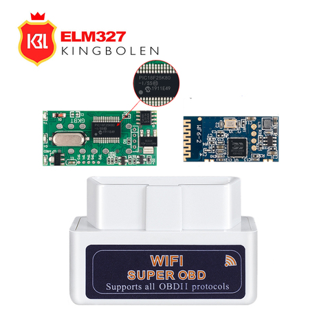 ELM327 WIFI V1.5 Поддержка Android/iOS/Windows с PIC18F25K80 ELM 327 Wi-Fi дизельный автомобиль супер OBD2 сканер кода ► Фото 1/5