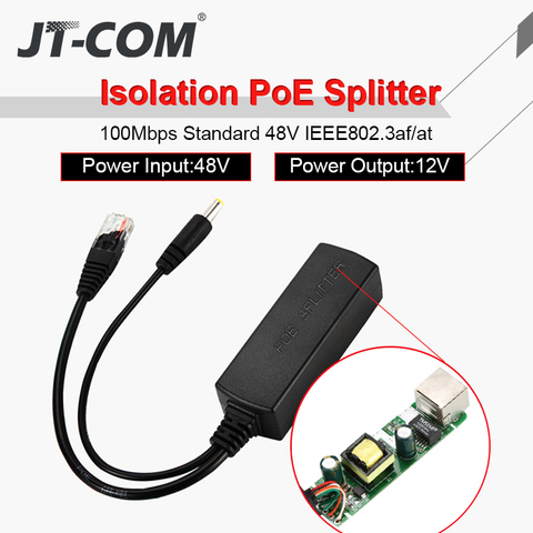 Разделитель PoE 48V-12V POE разъемы разветвитель расширитель инжектор IEEE802.3af/10/100 м для Hikvision POE приспособления для резки ► Фото 1/6