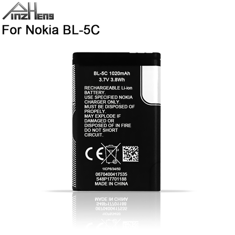 2022 PINZHENG BL-5C аккумулятор для телефона Nokia BL 5C BL-5C BL5C 1112 1110 6600 N70 N71 N90, сменный аккумулятор BL 5C ► Фото 1/6