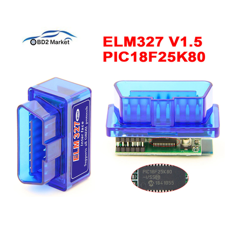 Мини сканер PIC18F25K80 ELM327 V1.5 Bluetooth ELM 327 v1.5 OBD2 Диагностический адаптер сканирующий Инструмент OBD OBDII считыватель кодов для ATAL ► Фото 1/6