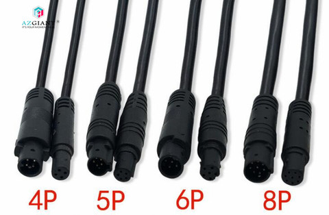 4PIN/5PIN/6PIN/8PIN Удлинительный кабель для автомобиля RCA обратная камера заднего вида для парковки Камера видео Женский на обоих концах для подключения внешних устройств ► Фото 1/6