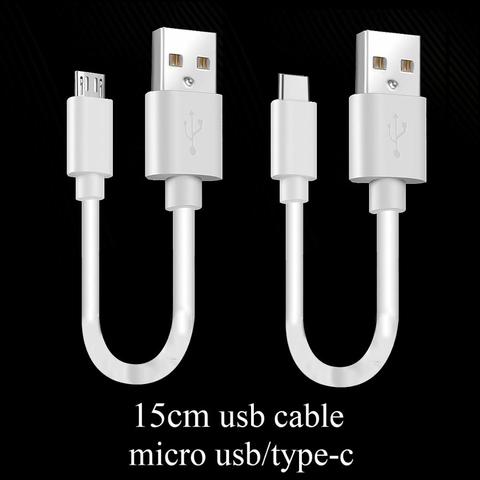 Короткий кабель Micro USB 15 см, USB-кабель типа c для быстрой зарядки и передачи данных, адаптер для iPhone, Samsung, Huawei ► Фото 1/6