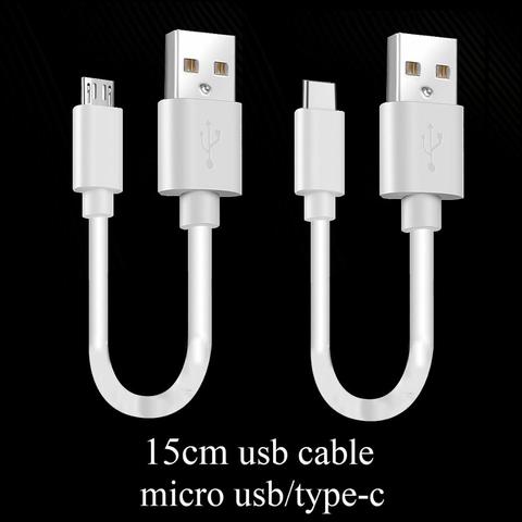 Короткий кабель Micro USB 15 см, USB-кабель типа c для быстрой зарядки и передачи данных, адаптер для iPhone, Samsung, Huawei ► Фото 1/6