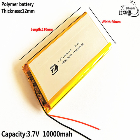 2022 новейшая батарея хорошего качества 3,7 в, 10000 мАч, 1260110 полимерная литий-ионная/литий-ионная батарея для игрушек, внешний аккумулятор, GPS ► Фото 1/5