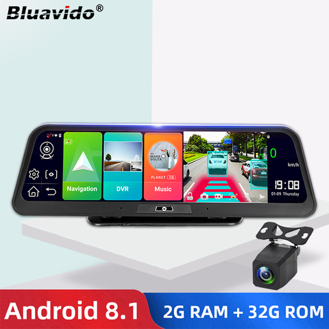 Смарт-видеорегистратор Bluavido, 10 дюймов, IPS, 4G, Android, GPS, ADAS, FHD, 1080P ► Фото 1/6