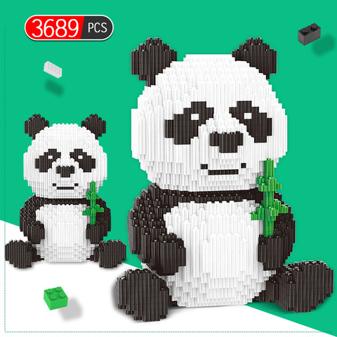 3689pcs Creator DIY Assemable Panda мини-блоки, развивающие игрушки животных для детей, строительные блоки, модели, кирпичи ► Фото 1/6
