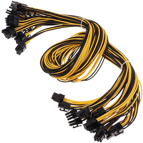PCIe 6-контактный до 8-контактный (6 + 2) штекер-штекер PCI-E кабель питания для блока питания GPU адаптер для блока питания для майнинга Ethernet ► Фото 1/6