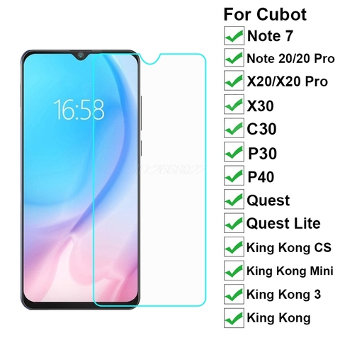 Закаленное стекло для Cubot Quest Lite Kong King 3 CS Mini P40 P30 X20 X30 C30, защитная пленка для экрана Cubot Note 7 20 Pro ► Фото 1/6