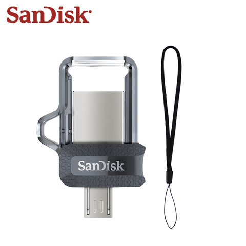 Оригинальный SanDisk двойной OTG USB флеш-накопитель 128 Гб Высокая скорость 150 МБ/с./с мини USB 3,0 флеш-накопитель 64 ГБ 32 ГБ 16 ГБ Micro USB флешка ► Фото 1/5