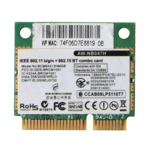 Беспроводной адаптер для карт для Broadcom Bcm94313HMGB AW-NB047H BCM4313 Половина мини Pci-e Wifi сетевая карта с Bluetooth4.0 ► Фото 1/6