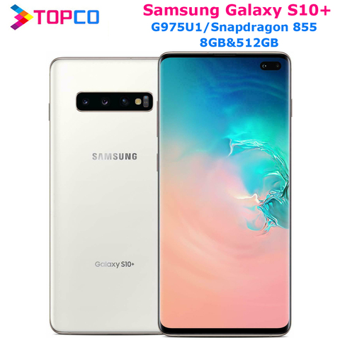 Samsung Galaxy S10 + S10 плюс G975U 512 ГБ G975U1 разблокирован мобильный телефон Snapdragon 855 Octa Core 6,4 