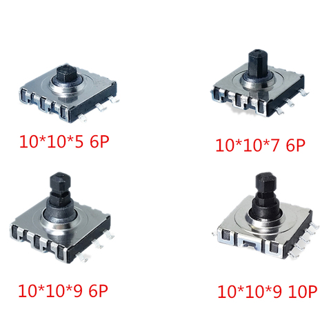 10*10*5/7/9 SMD 5 пятипозиционный переключатель 10x10x5 7 9 мм Многофункциональный многопозиционный переключатель с сенсорной кнопкой сброса 6p 10p ► Фото 1/1