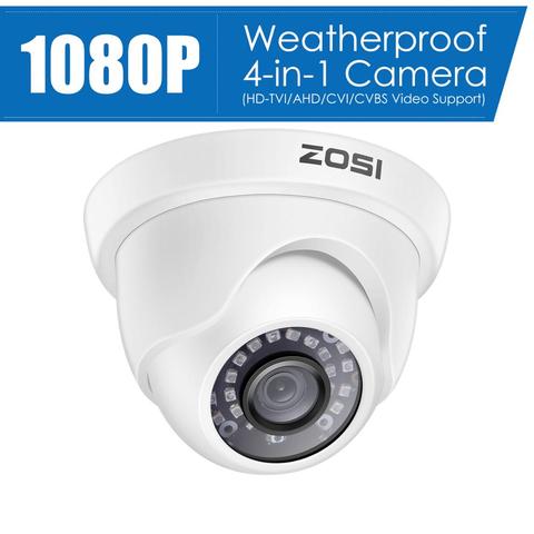 Камера видеонаблюдения ZOSI 1080P AHD для помещений и улицы, аналоговая, с защитой от непогоды и ночным видением для домашней системы видеонаблюд... ► Фото 1/6
