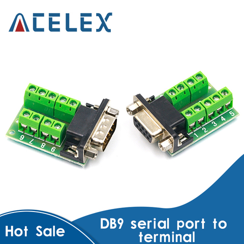 DB9 Male Female адаптер сигналов терминальный модуль RS232 последовательный для терминала DB9 соединитель ► Фото 1/6