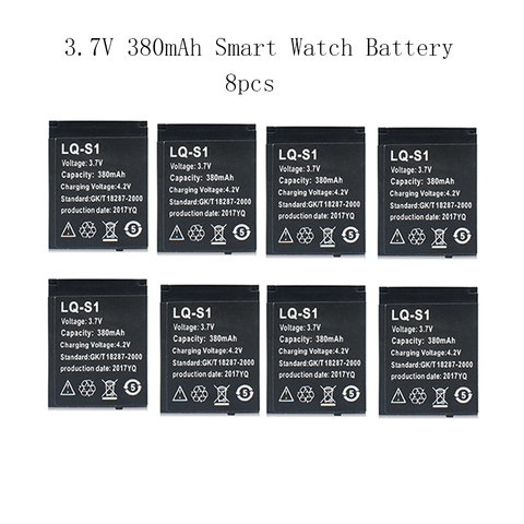 8 шт., перезаряжаемые литий-ионные полимерные аккумуляторы lq s1 3,7 в 380 мАч для умных часов DZ09 W8 ► Фото 1/6