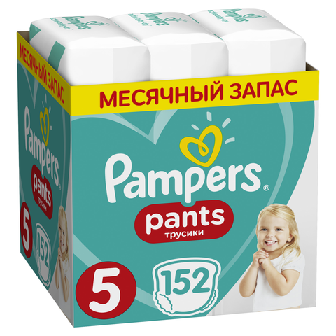 Трусики Pampers Pants 12-17 кг, размер 5, 152 шт. ► Фото 1/5
