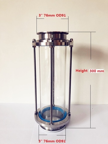 Санитарный фитинг OD91 длинный, 3 дюйма (76 мм), высококачественное стекло для прицела потока, длина диоптрия 300 мм, стеклянная башня из нержавею... ► Фото 1/3