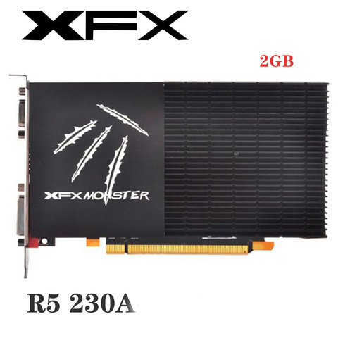 Оригинальная б/у видеокарта XFX Radeon R5 230A 2 Гб GPU Radeon R5230A 2 Гб GDDR3 64-битный графический экран карты для настольного компьютера ► Фото 1/4
