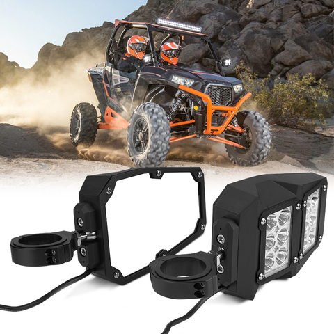 Боковые зеркала заднего вида UTV 1,5-2 дюйма со светодиодной подсветкой для polaris rzr 1000 800 900 xp ranger для can am для Yamaha для Honda ► Фото 1/6