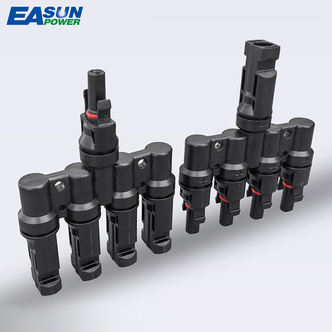 Разъем 4T 1 пара M/FM, фотоэлектрический разъем для панели солнечных батарей, параллельное подключение ► Фото 1/6