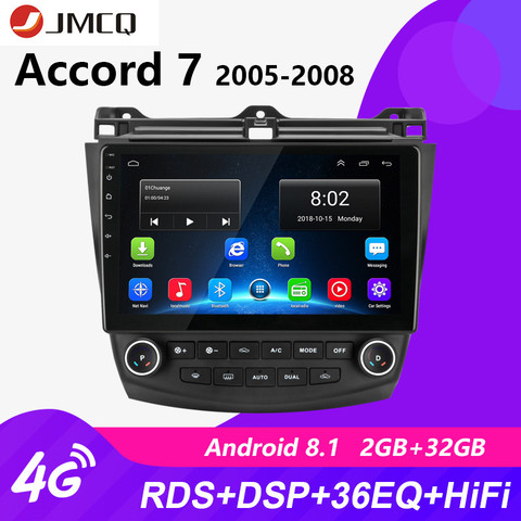 Автомобильный радиоприемник JMCQ Android 10,0 для Honda Accord 7 2003-2008 мультимедийный видеоплеер 2 din RDS DSP GPS навигация 4G + 64G с рамкой ► Фото 1/6