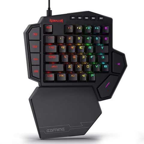 Механическая игровая клавиатура Redragon K585 DITI RGB с одной рукой, 42 клавиши, синий светодиодный переключатель, левая рука, мини-клавиатура для моб... ► Фото 1/6