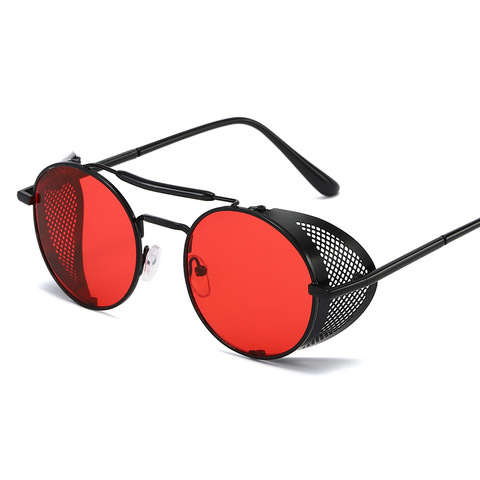 Солнцезащитные очки в стиле стимпанк женские круглые винтажные металлические солнцезащитные очки мужские брендовые дизайнерские очки в стиле стимпанк UV400 Солнцезащитные очки ► Фото 1/1