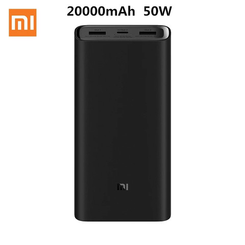 Внешний аккумулятор Xiaomi Power Bank 3, 20000 мАч, 50 Вт, максимальная супер быстрая зарядка для ноутбука, мобильный телефон, 3 порта, выход USB Type-C, внешний аккумулятор ► Фото 1/6