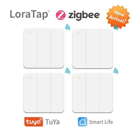 Tuya Smart Life ZigBee умный дом беспроводной переключатель 3 банды пульт дистанционного управления Tuya Zigbee концентратор не требуется ограничение для... ► Фото 1/6