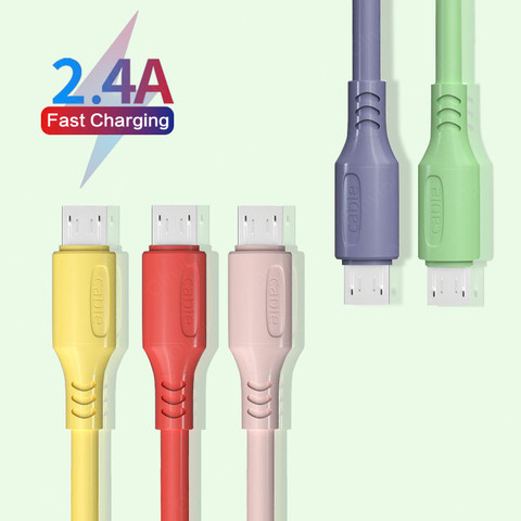 Micro USB Кабель 1,8 м/1,2 м/0,25 м жидкость мягкий силиконовый USB зарядное устройство кабель для Samsung huawei xiaomi Android microusb телефонных кабелей ► Фото 1/6