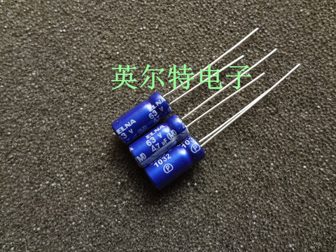 Электролитический конденсатор ELNA RE3 63 в 4,7 мкФ 5 х11 мм, 4,7 мкФ Ф/63 в, синий, 50 мкФ т. ► Фото 1/1