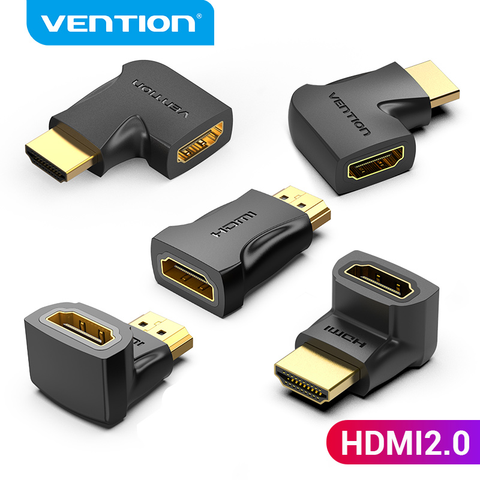 HDMI адаптер Vention 90, 270 градусов, разъем HDMI штекер-гнездо, 4K HD адаптер для телефона, ТВ-приставки, настольного удлинителя HDMI ► Фото 1/6