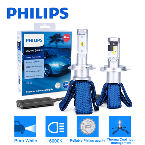 Philips H7 светодиодный Ultinon кистей для макияжа H4 H11 HB3 HB4 HIR2 9005 фар автомобиля H8 H11 H16 светодиодный противотуманный фонарь 6000K 12V philips ultinon ► Фото 1/6