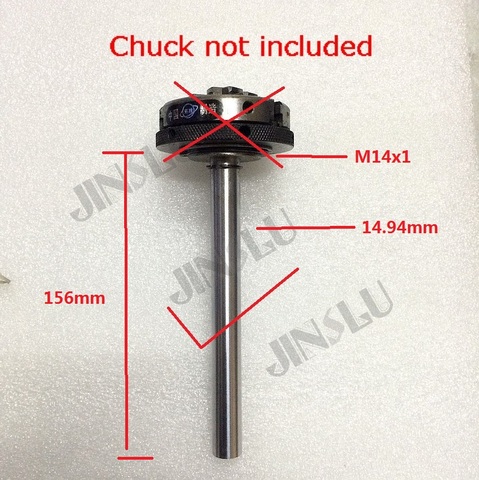 Шпиндельный вал M14x1mm M14 1 шт. длина 156 мм Диаметр 14,94 мм для токарный мини-патрон картриджа, патрон для картриджа, патрон ► Фото 1/5