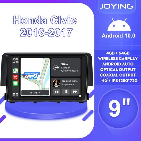 Автомагнитола 9 дюймов, Android 10, мультимедиа для Honda Civic 2016, 2017, 2022, 2022, поддержка Carplay, OEM-камеры ► Фото 1/6