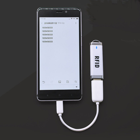 Радиочастотный считыватель карт USB RFID для Android Mini 125 кГц TK4100 или 13,56 МГц MF NFC портативный сканер типа C ► Фото 1/6