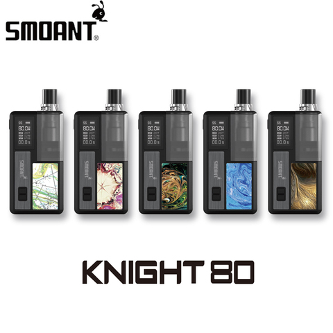 Набор для вейпа Smoant Knight 80, набор для вейпа с батареей 18650, баком 4 мл, сеткой Ом/двойным испарителем Ом/катушкой RBA и OLED-экраном ► Фото 1/6