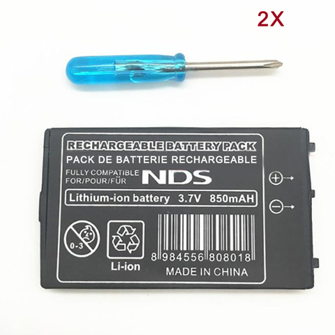 2 шт./лот 850 мАч перезаряжаемый литий-ионный аккумулятор для Nintendo DS NDS литий-ионный аккумулятор с мини-отверткой ► Фото 1/2