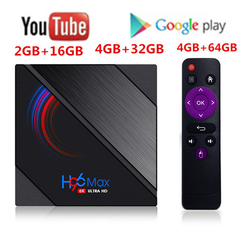 H96 max h616 caixa de tv смарт андроид 10 4 Гб ram32gb 64gb 4k bt googleplay store youtube h96max медиаплеера conjunto, с милыми лисами, cai ► Фото 1/6