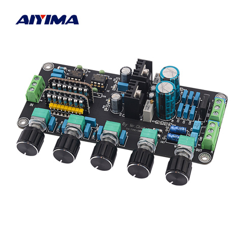 AIYIMA Preamp Tone Board UPC4570C OP AMP стерео усилитель регулятор громкости Super OPA2604 AD827JN с схемой LM317 + LM337 ► Фото 1/6